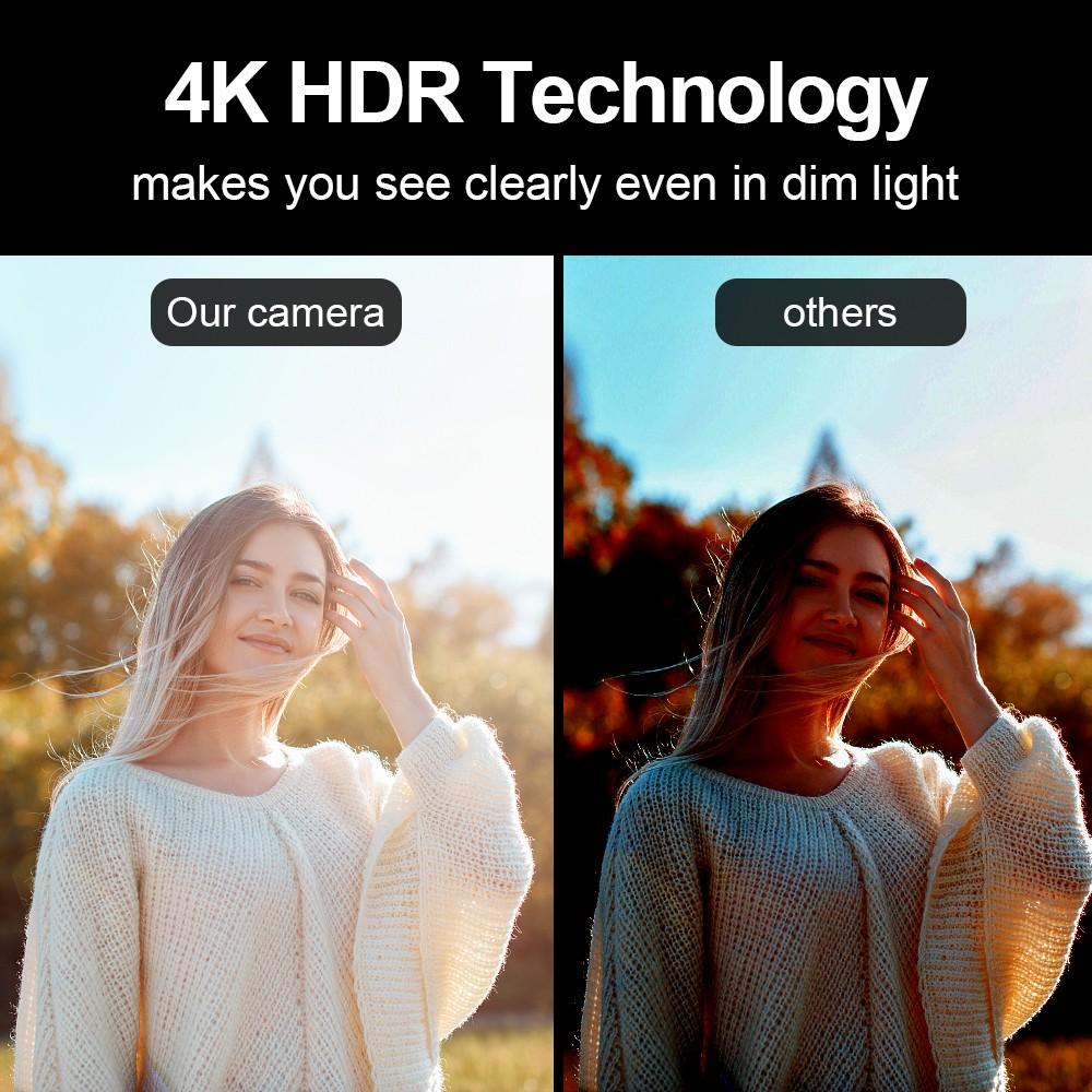 NÖRDIC UHD 4K 30fps 8MP webkamera med autofokus/sporing/innramming/zoom, doble mikrofoner, SONY-sensor