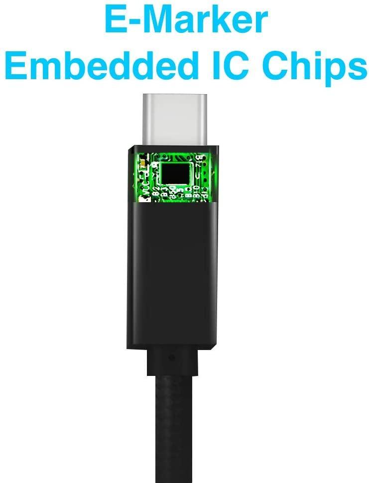 USB IF-sertifisert 1m USB3.2 Gen2 SuperSpeed USB 10Gbps USB-C til C-kabel med strømforsyning 100W, 4K60Hz video og Emarker