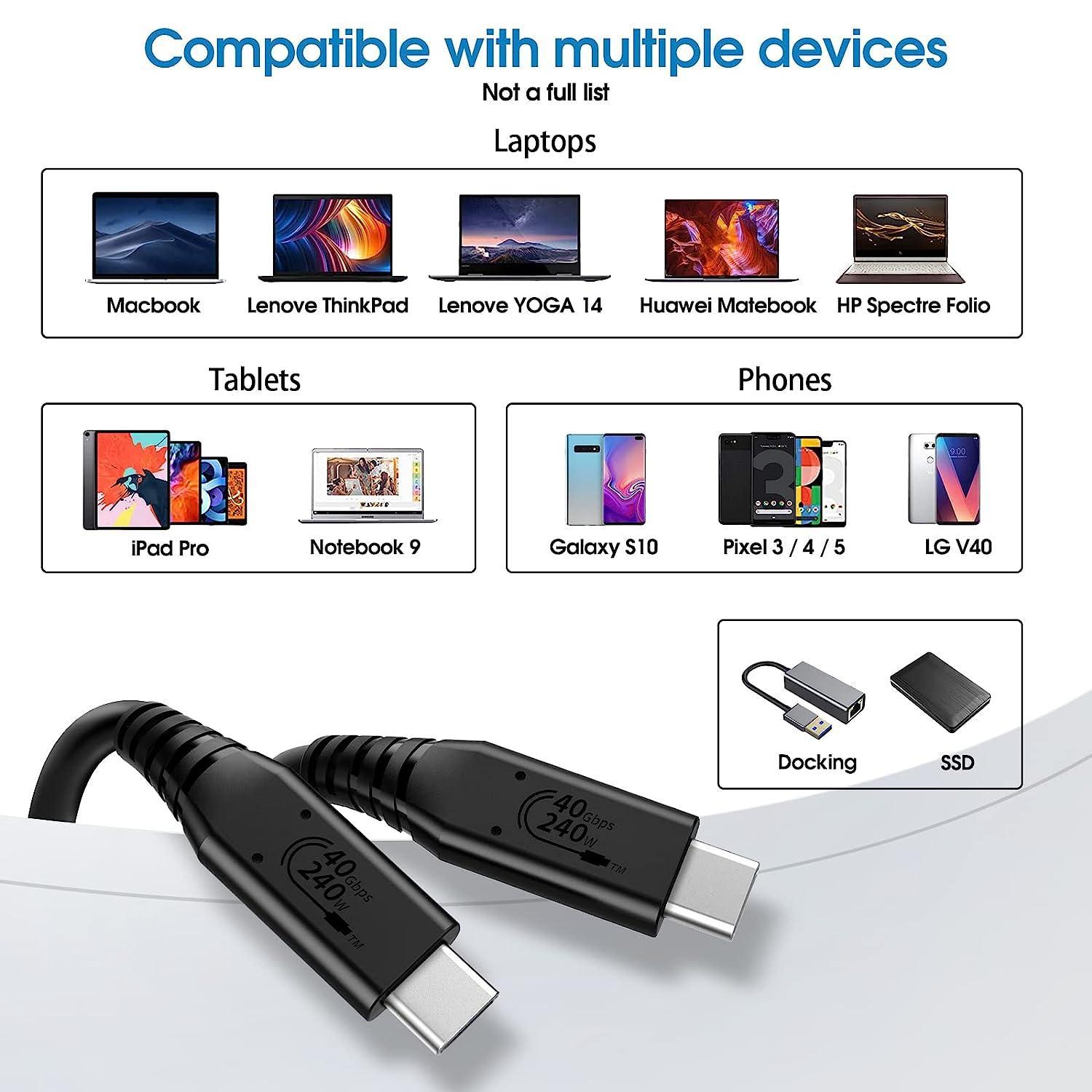 USB-IF-sertifisert 1m USB-C 2.0 240W Hurtiglading 480Mbps