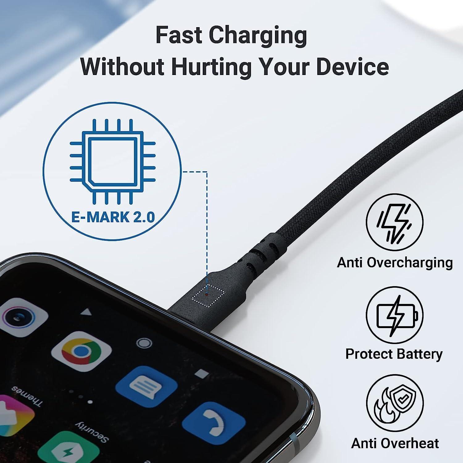 USB-IF-sertifisert 2m USB-C 2.0 240W Hurtiglading 480Mbps