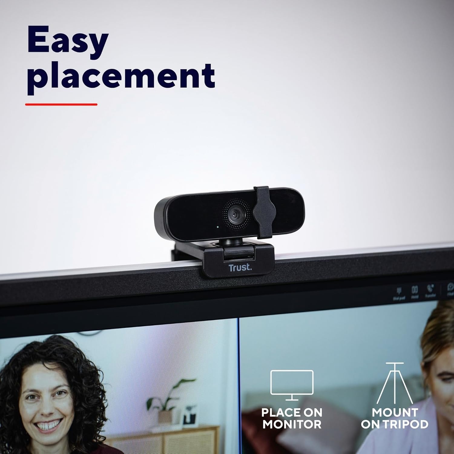 USB Webcam Full HD 1080p 30FPS med mikrofon Rotatable 360grades Base og 45 karakterer tilt 2MP