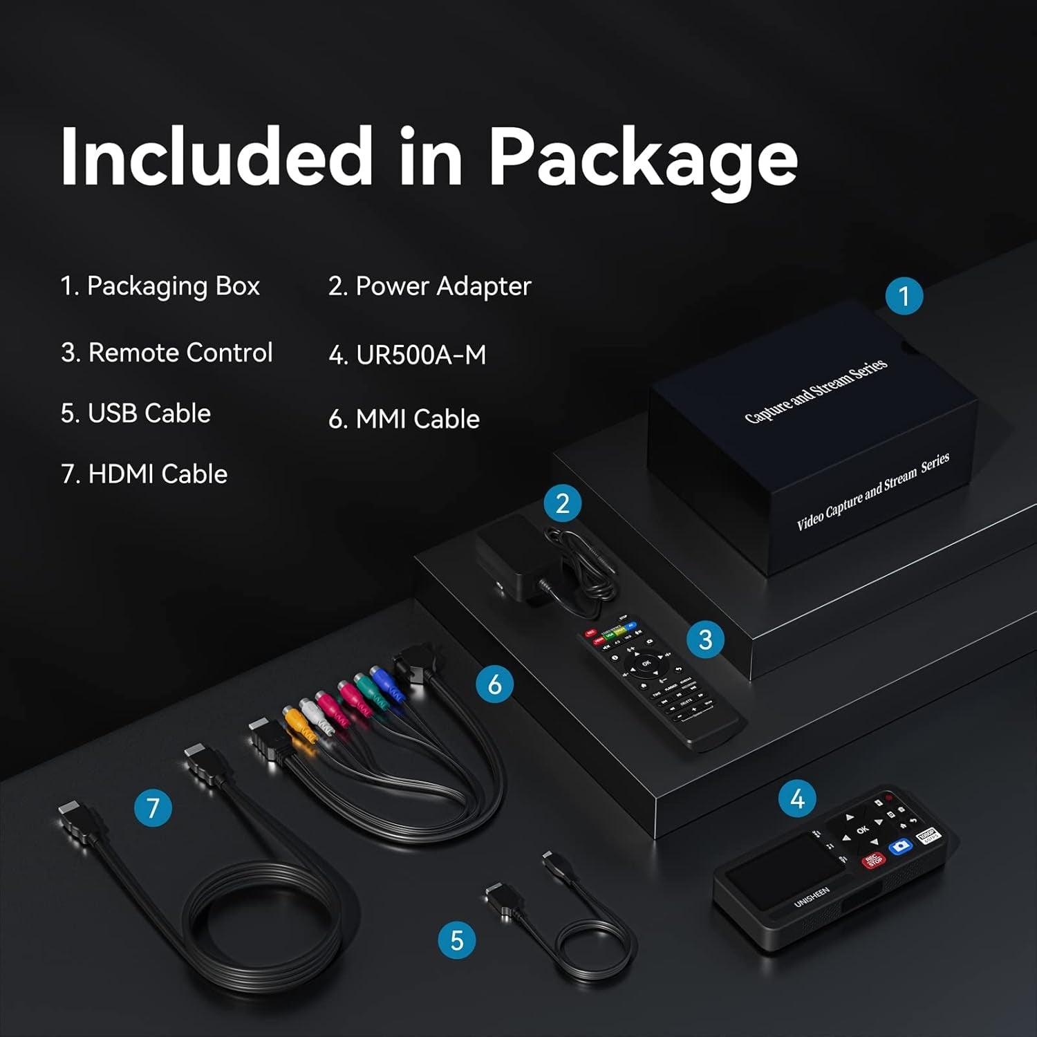 Video til digital omformer 4K HDMI/CVBS/VGA/YPBPR inngang, videoopptaker fra VCR, DVD, VHS, Hi8, videokameraer – 4K opptak 1080P 60FPS