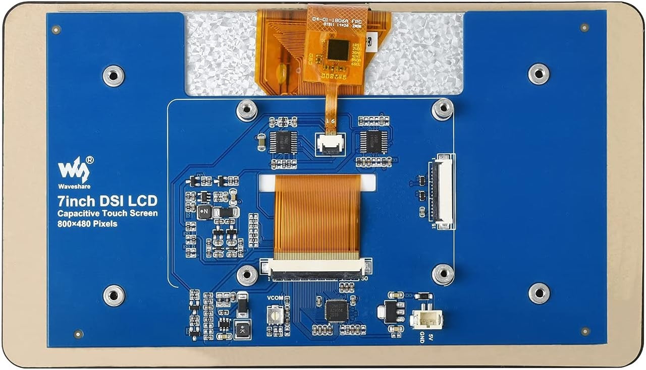 Waveshare 7-tommers berøringsskjerm for Raspberry Pi 5, 4B, Raspberry Pi 3B+/3B/3A+, CM3/3+/4 og VisionFive2 Core3566, 800 × 480 oppløsning med DSI-grensesnitt