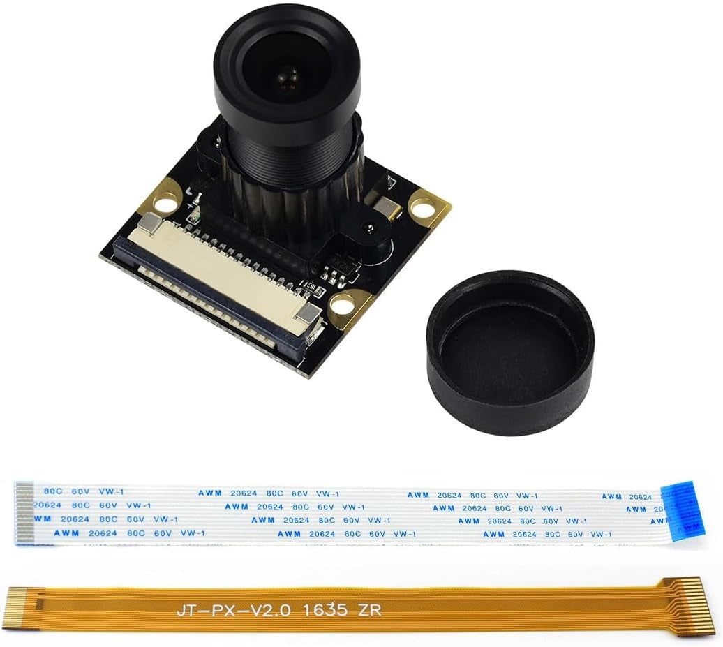 Waveshare Raspberry Pi Camera (F) 5MP OV5647 Night Vision kameramodulsett, 1080p IR-kamera med webkamerafunksjon for alle Raspberry Pi-versjoner
