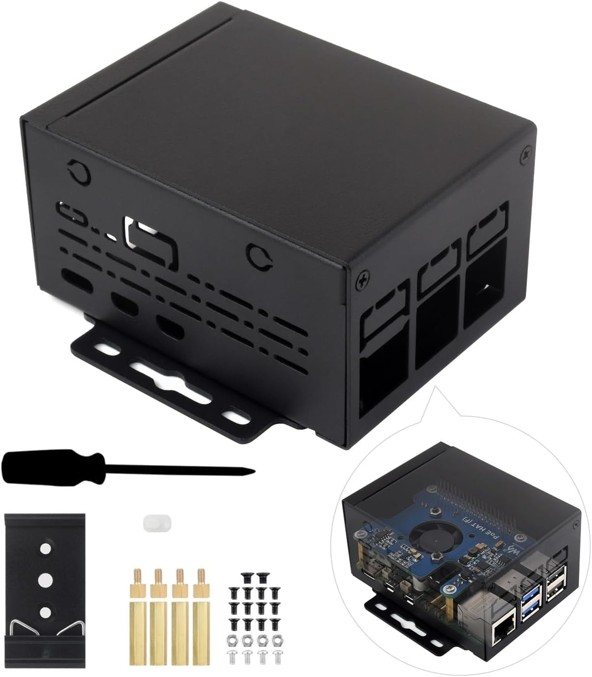 Waveshare industrielt metallkabinett (D) for Raspberry Pi 5