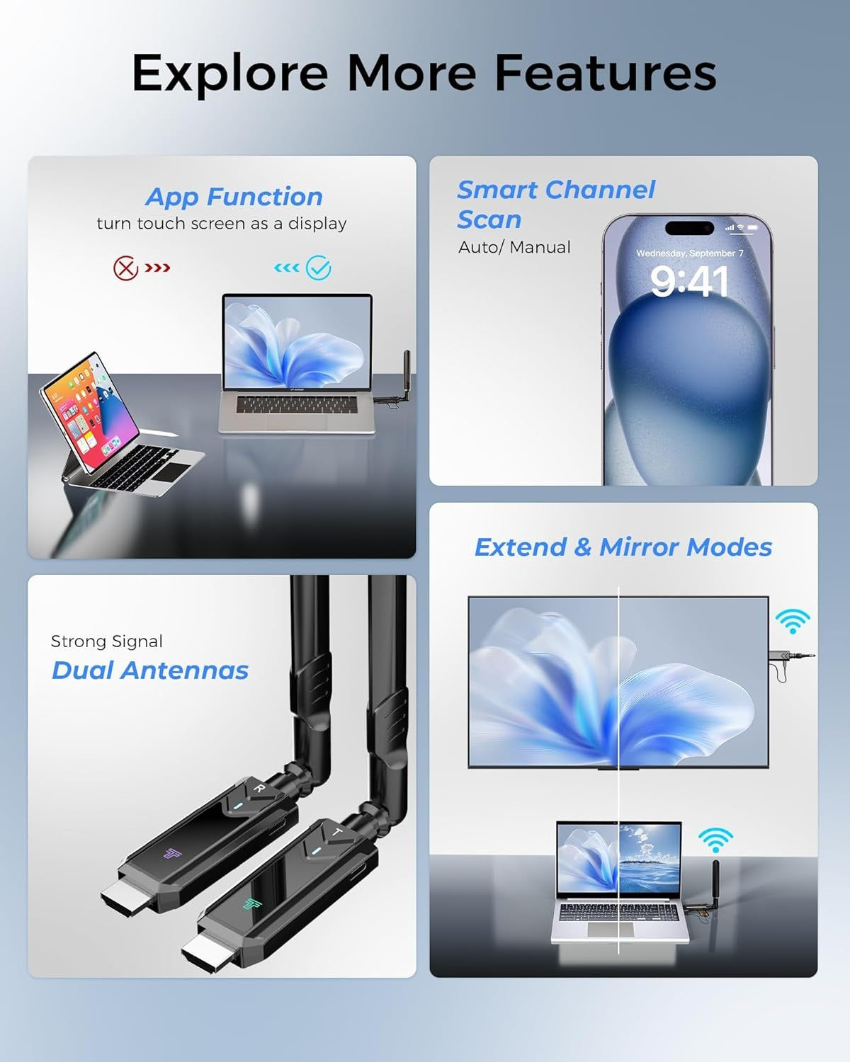 Wireless HDMI Extender 5GHz 1080p 60Hz 400m