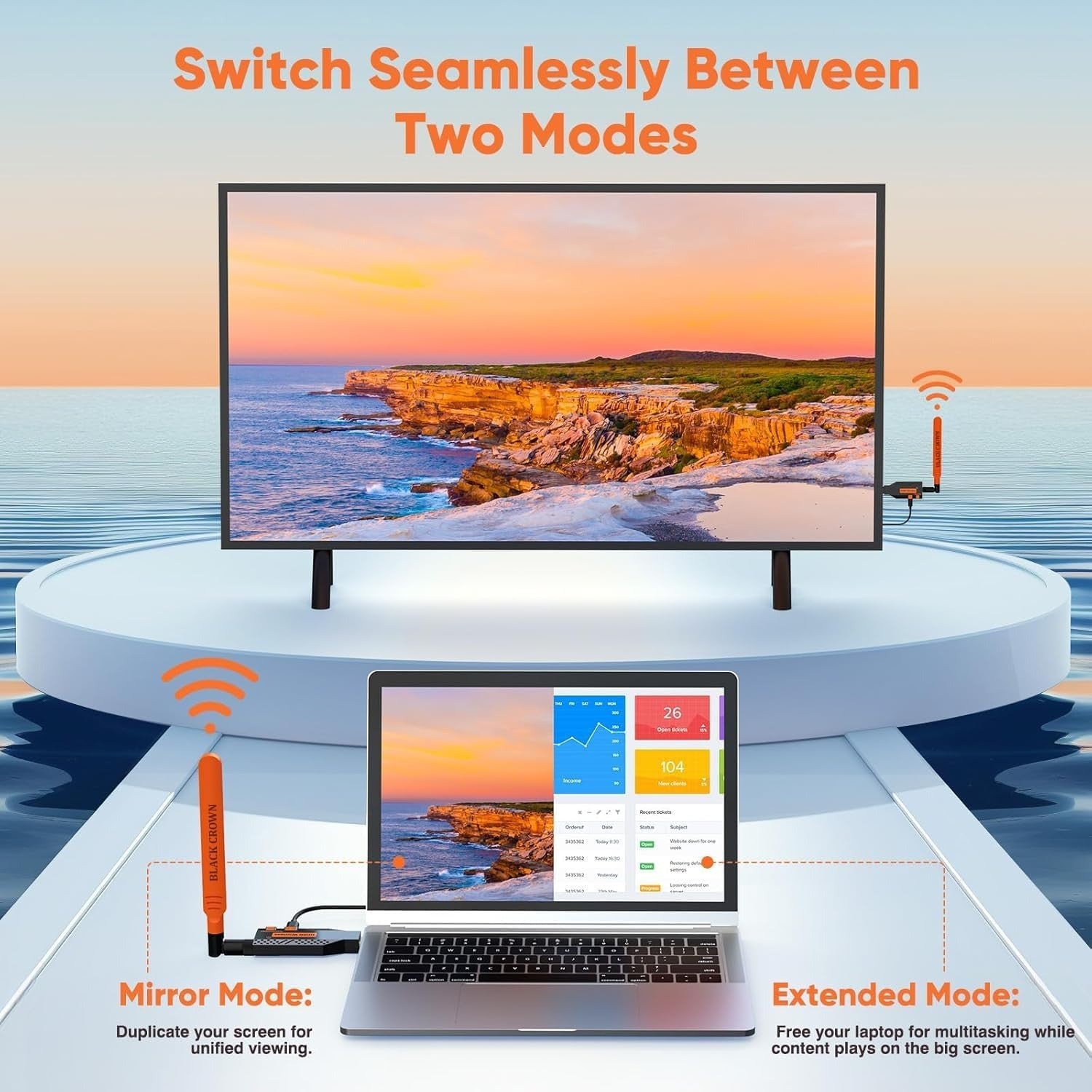 NÖRDIC Trådløs HDMI-forlenger Sender & Mottaker 150m, 1080P@60Hz Full HD, 5G Plug & Play