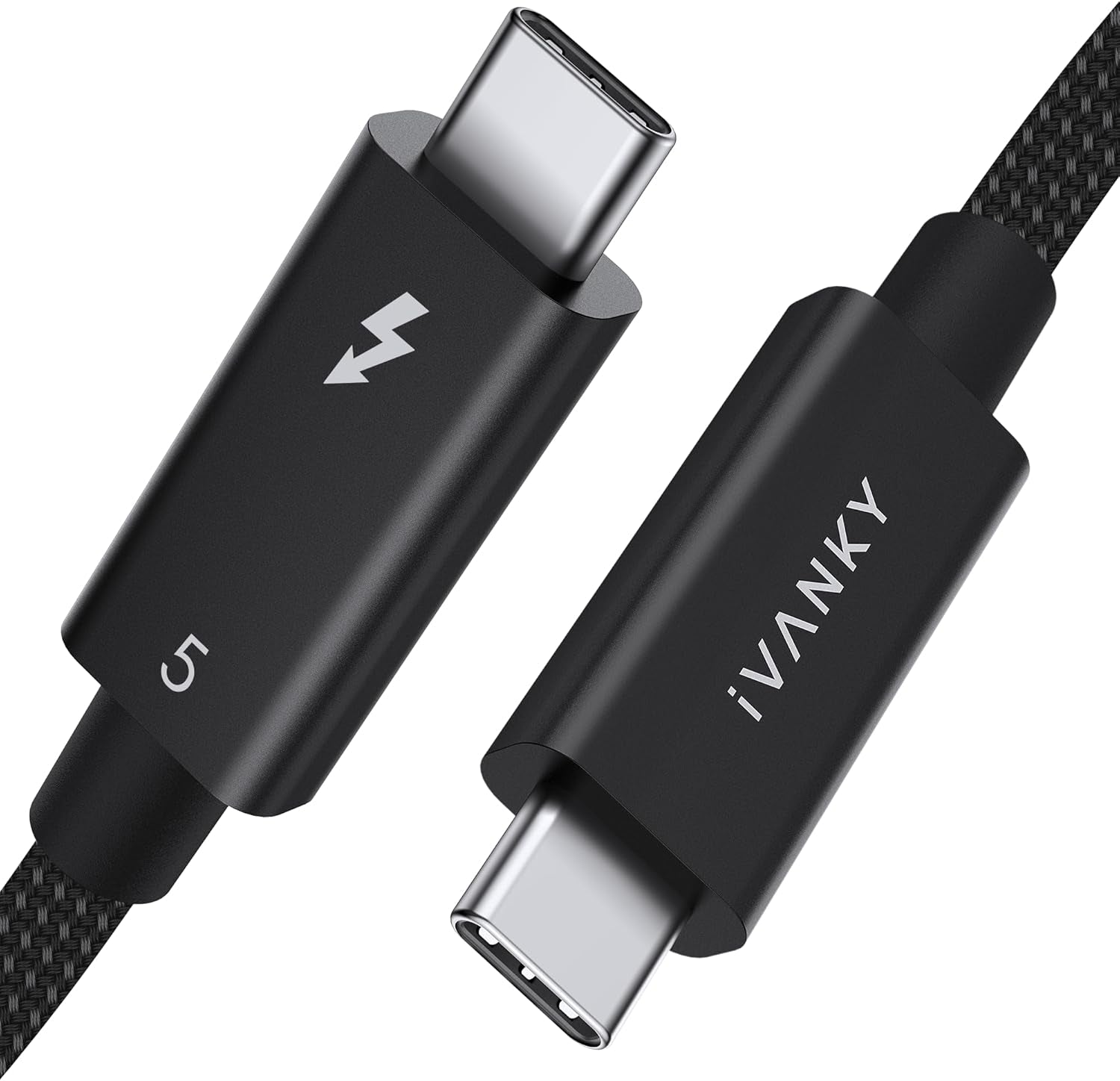iVANKY Thunderbolt 5 kabel 1m Intel-sertifisert, 80Gbps dataoverføring, 120Gbps båndbredde, 240W lading, Doble 8K skjermer, Kompatibel med MacBook M4 TB4/DP2.1/USB4