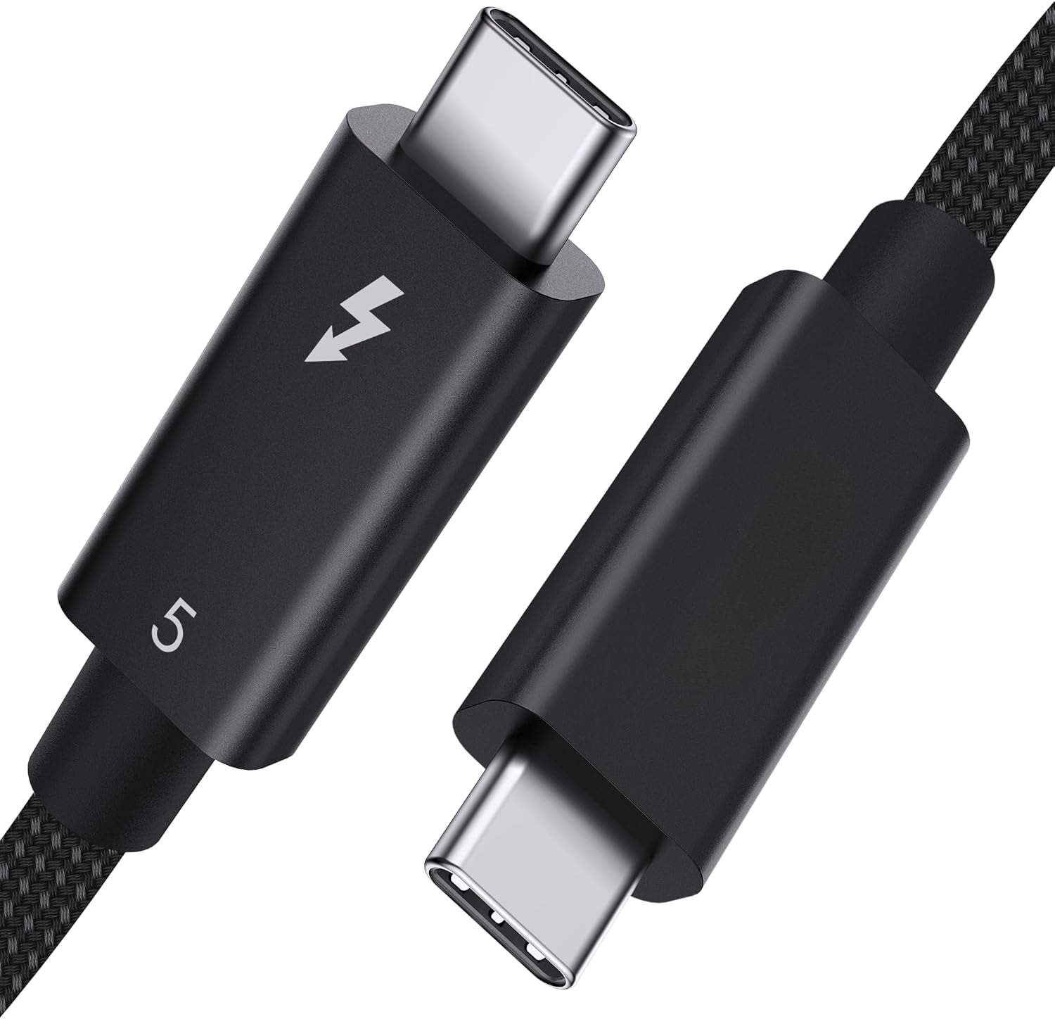 NÖRDIC 1m Thunderbolt 5 kabel Intel-sertifisert, 80Gbps dataoverføring, 120Gbps båndbredde, 240W lading, Doble 8K skjermer, Kompatibel med MacBook M4 TB4/DP2.1/USB4