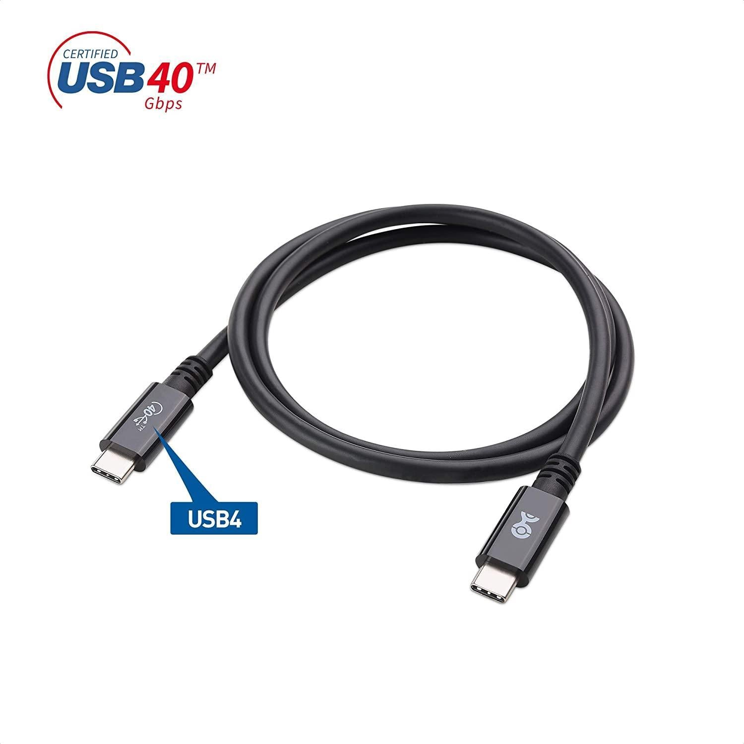 Cable Matters Sertifisert USB4 Kabel 80cm 40Gbps Data 8K Video PD 100W Thunderbolt3