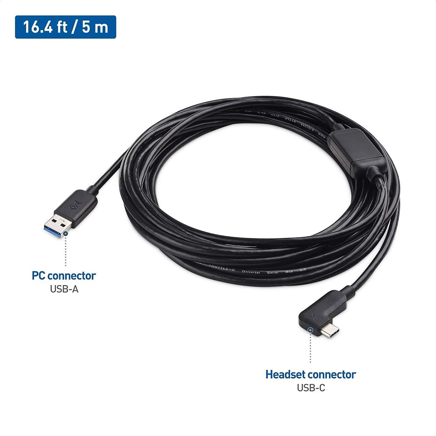 Cable Matters aktiv 7,5 m USB-C til USB-A VR Link-kabel for Oculus Quest 2 USB3.2 Gen1 5 Gbps 3A Super Speed VR Link-kabel