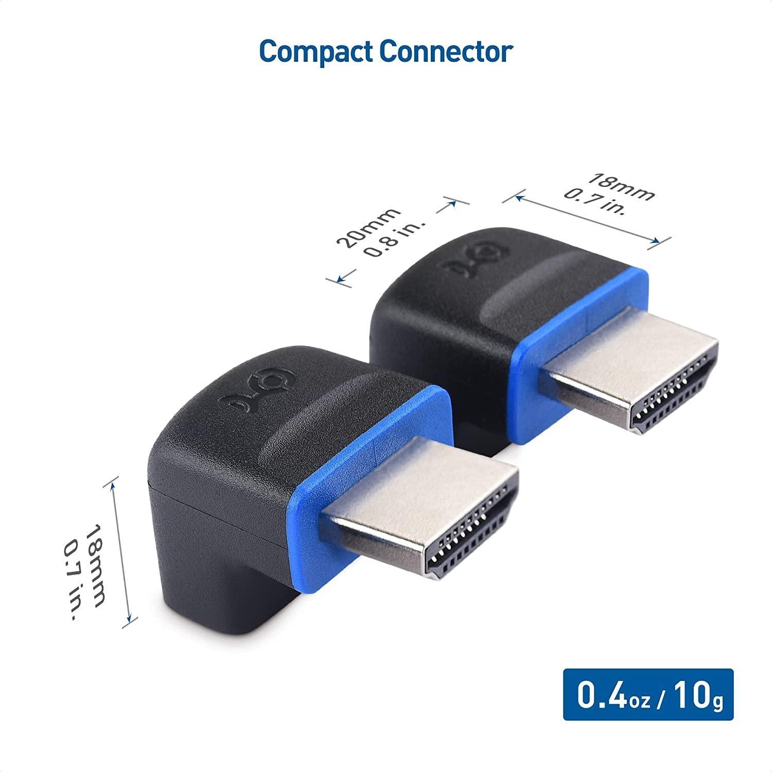 Cable Matters vinklet HDMI-adapter 8K60Hz 4K120Hz HDR 2-pack