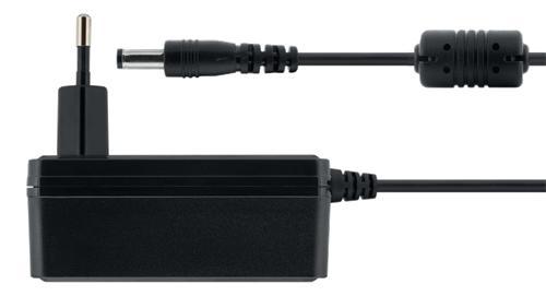 DELTACO strømadapter, 100-240V AC 50/60 Hz til 12V DC, 2A, 1,5m, svart