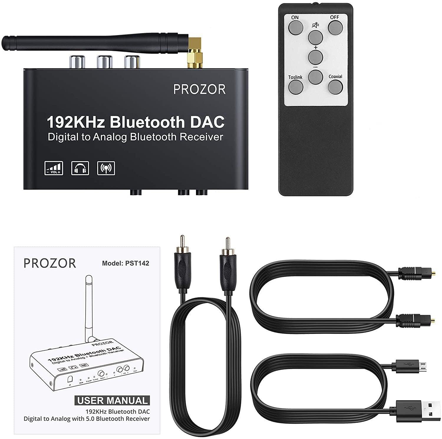 Digital til analog konverter 192KHz Bluetooth DAC Stereo