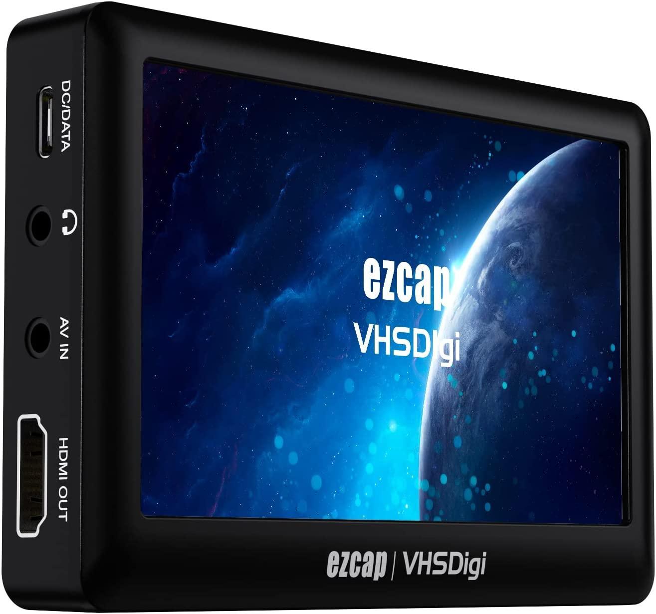 Ezcap Video til Digital Converter, CVBS Video Recorder med LCD-skjerm, Portable Composite CVBS AV Video Recorder Analog til Digital Converter