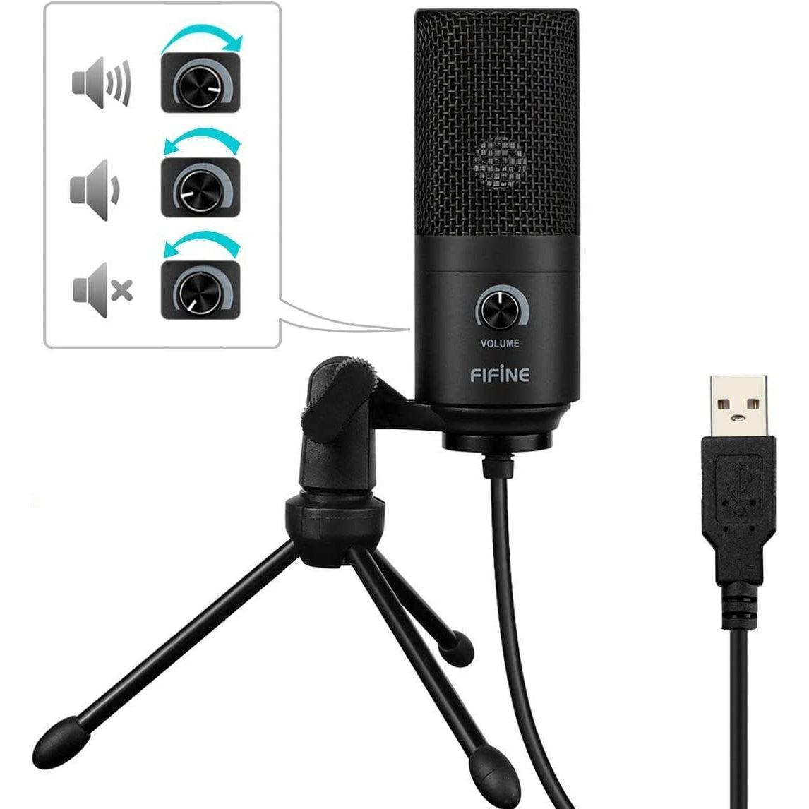 FIFINE K669B USB Kondensator Desktop Microphone 1.5m kabel