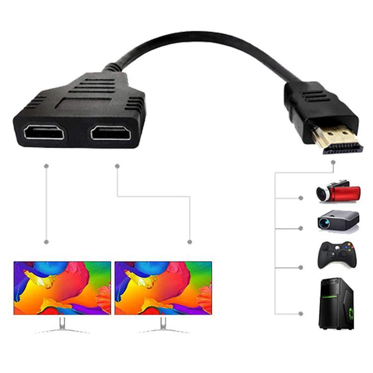 HDMI Splitter 1 til 2 oppløsning 1080p 10cm kabel