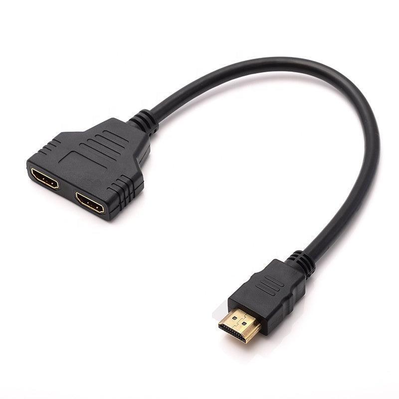 HDMI Splitter 1 til 2 oppløsning 1080p 10cm kabel
