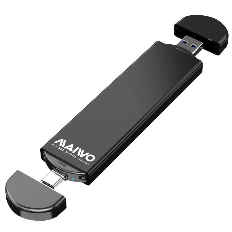 Maiwo K1683L Eksternt skap M.2 SAT SSD til USB A og USB C 5Gbps B-Key og B & M Key Uasp 2280 2260 2242 2230 Aluminimu
