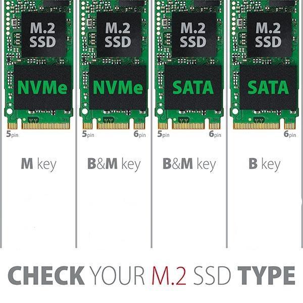 Maiwo K1683L Eksternt skap M.2 SAT SSD til USB A og USB C 5Gbps B-Key og B & M Key Uasp 2280 2260 2242 2230 Aluminimu