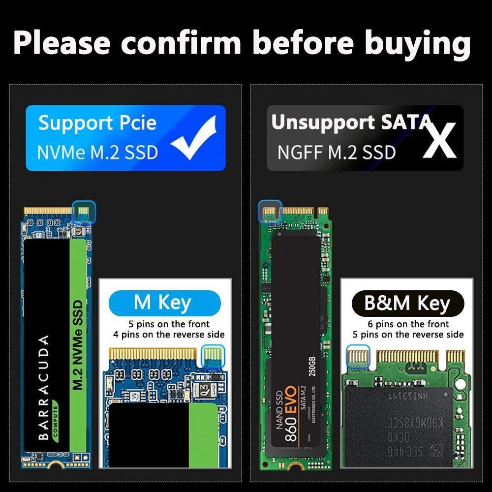 Maiwo K1687P M.2 PCIE NVME SSD til USB C Gen2 10Gbps Ekstern Storage Cabin 2230-2242-2260-2280 NGFF M-Key Support Uasp, Trim og 6Gbps Sataiii