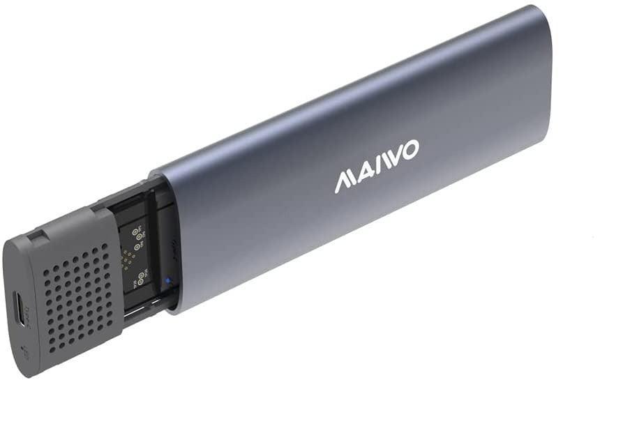 Maiwo K1689 M.2 SATA & NVMe SSD-kombinasjon for USB3.2 Gen2 10 Gbps eksternt deksel skruløs design aluminium