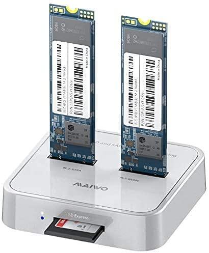 Maiwo K3016SD Docking Station for både SATA og NVME M.2 SSD USB3.1 Gen 2 10Gbps med SD Express-kortleser