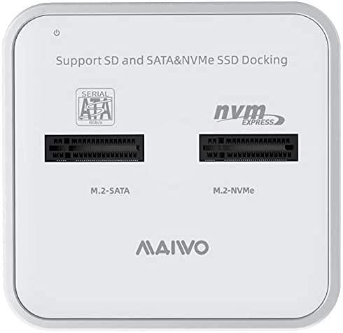 Maiwo K3016SD Docking Station for både SATA og NVME M.2 SSD USB3.1 Gen 2 10Gbps med SD Express-kortleser