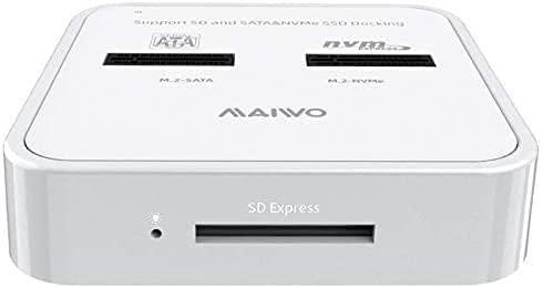 Maiwo K3016SD Docking Station for både SATA og NVME M.2 SSD USB3.1 Gen 2 10Gbps med SD Express-kortleser