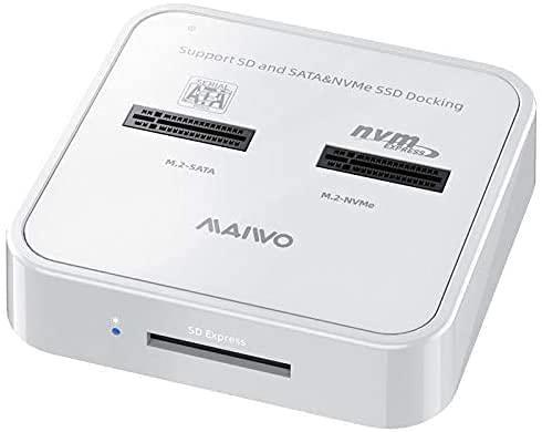 Maiwo K3016SD Docking Station for både SATA og NVME M.2 SSD USB3.1 Gen 2 10Gbps med SD Express-kortleser