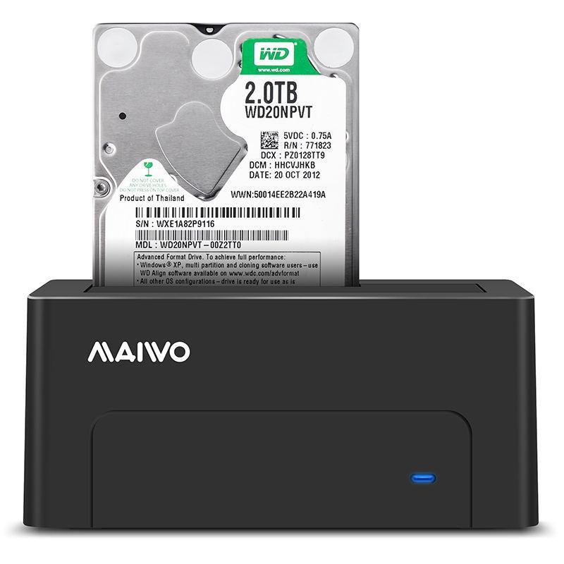 Maiwo K308C USB C 3.1 Gen2 10Gbps Docking Station for 1 2.5 3,5 SATA HDD SSD Opptil 14TB med støtte for Uasp, Støtte for Sataiii 6Gbps