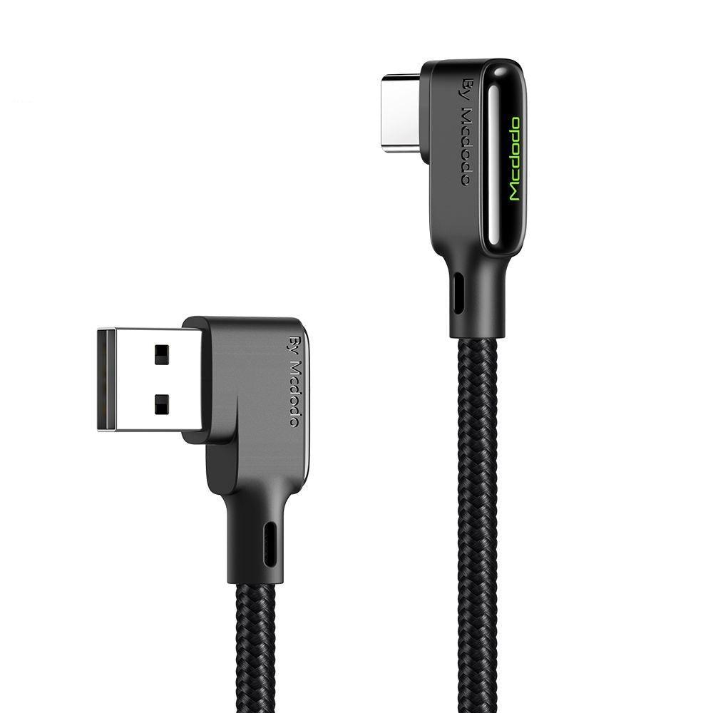McDodo CA-7520 USB C til USB En vinklet kabel for rask ladning og synkronisering med LED 1.2m