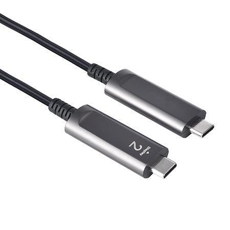 NÖRDIC 10m Active AoC Fiber Cable USB 3.1 Type C for å skrive C 4K 60Hz 21.6gbps HDCP / Edid / CEC / 3D