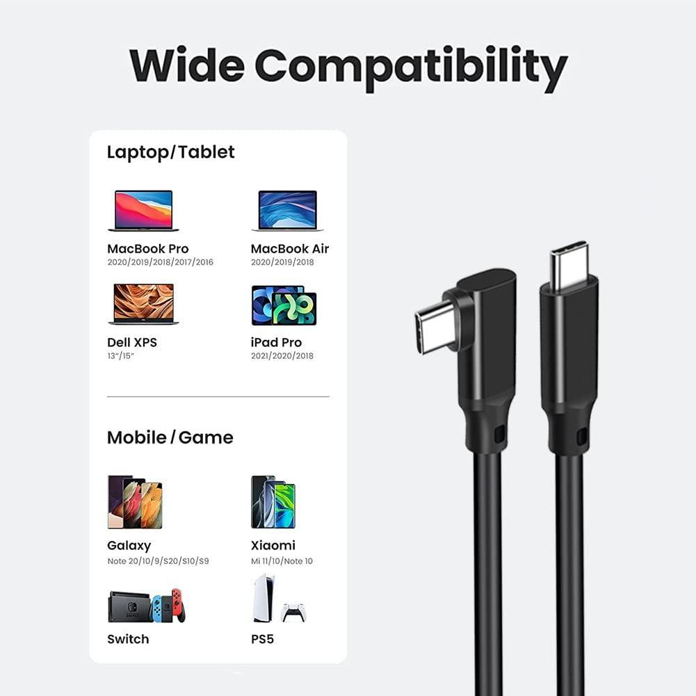 NÖRDIC 1,5 m 10 Gbps 5A strømforsyning PD100W med Emarker USB3.2 Gen2 USB-C til C nylonflettet kabel hurtiglading