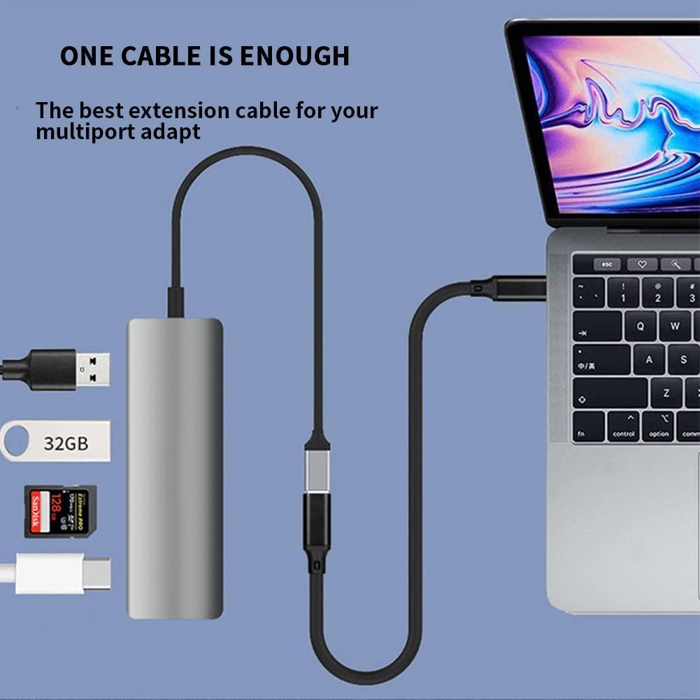 NÖRDIC 1,5m USB2.0 USB-C ha til C ho skjøtekabel 2,4A 480Mbps 12W