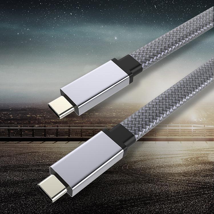 NÖRDIC 1,5 m flat og tynn kabel USB3.2 Gen2 USB-C til C hurtiglading med strømforsyning PD100W 5A 10Gbps 4K 60Hz med Emarker