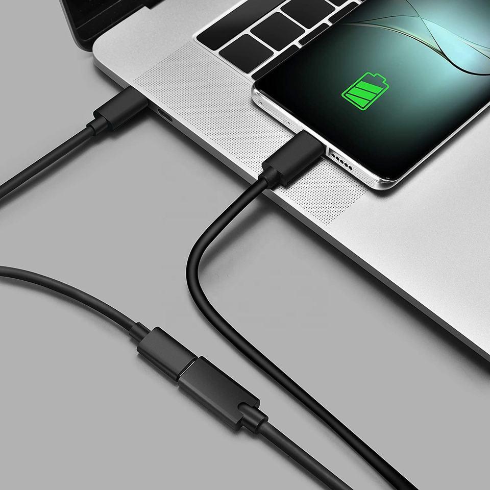 NÖRDIC 1m USB2.0 USB-C ha til C ho skjøtekabel 2,4A 480Mbps 12W