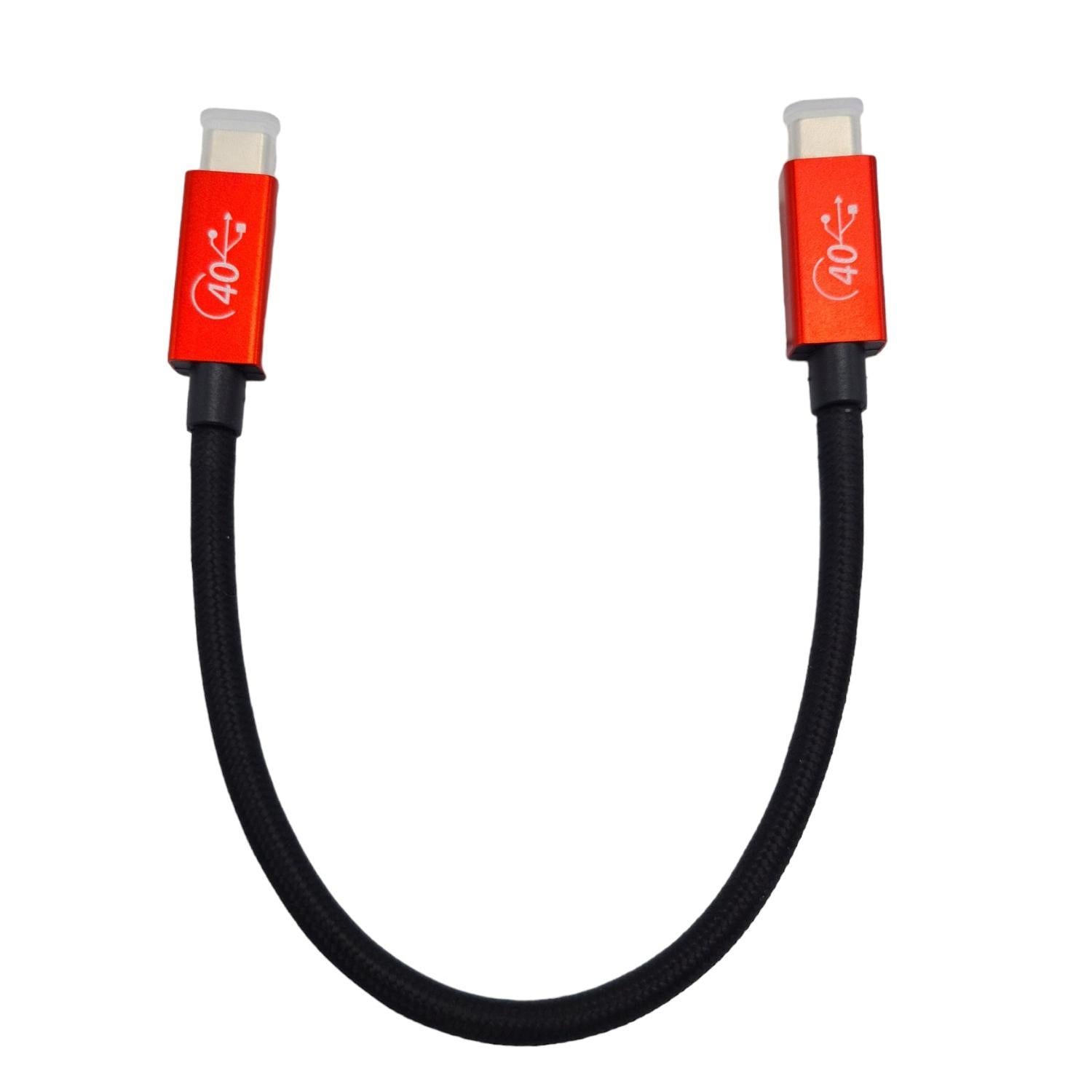 NÖRDIC 25cm Thunderbolt 4 USB-C aktiv kabel 40Gbps 100W lader 8K video kompatibel med USB 4 og Thunderbolt 3