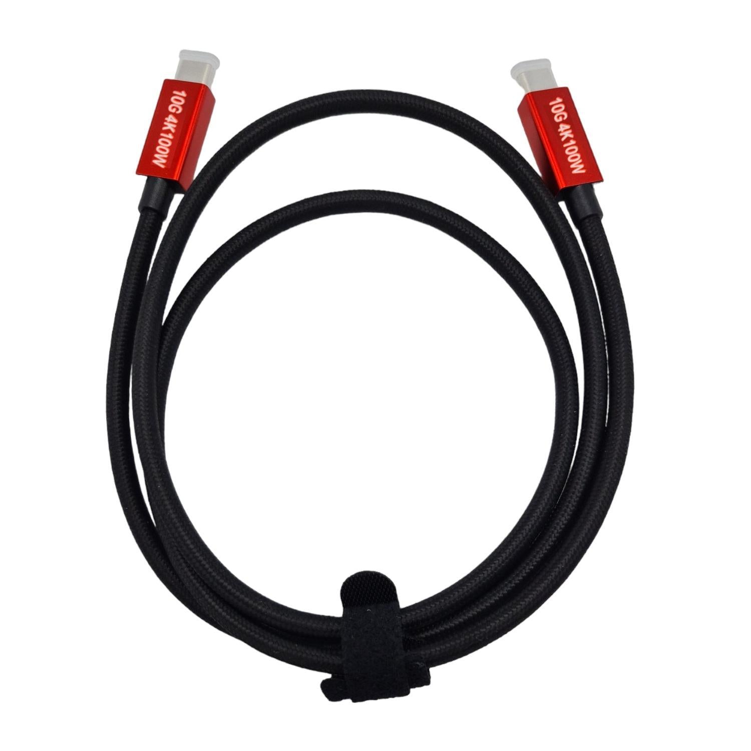 NÖRDIC 2,5 m USB3.2 Gen2 SuperSpeed USB 10 Gbps USB-C til C nylonflettet kabel med strømforsyning 100W, 4K60Hz video og Emarker