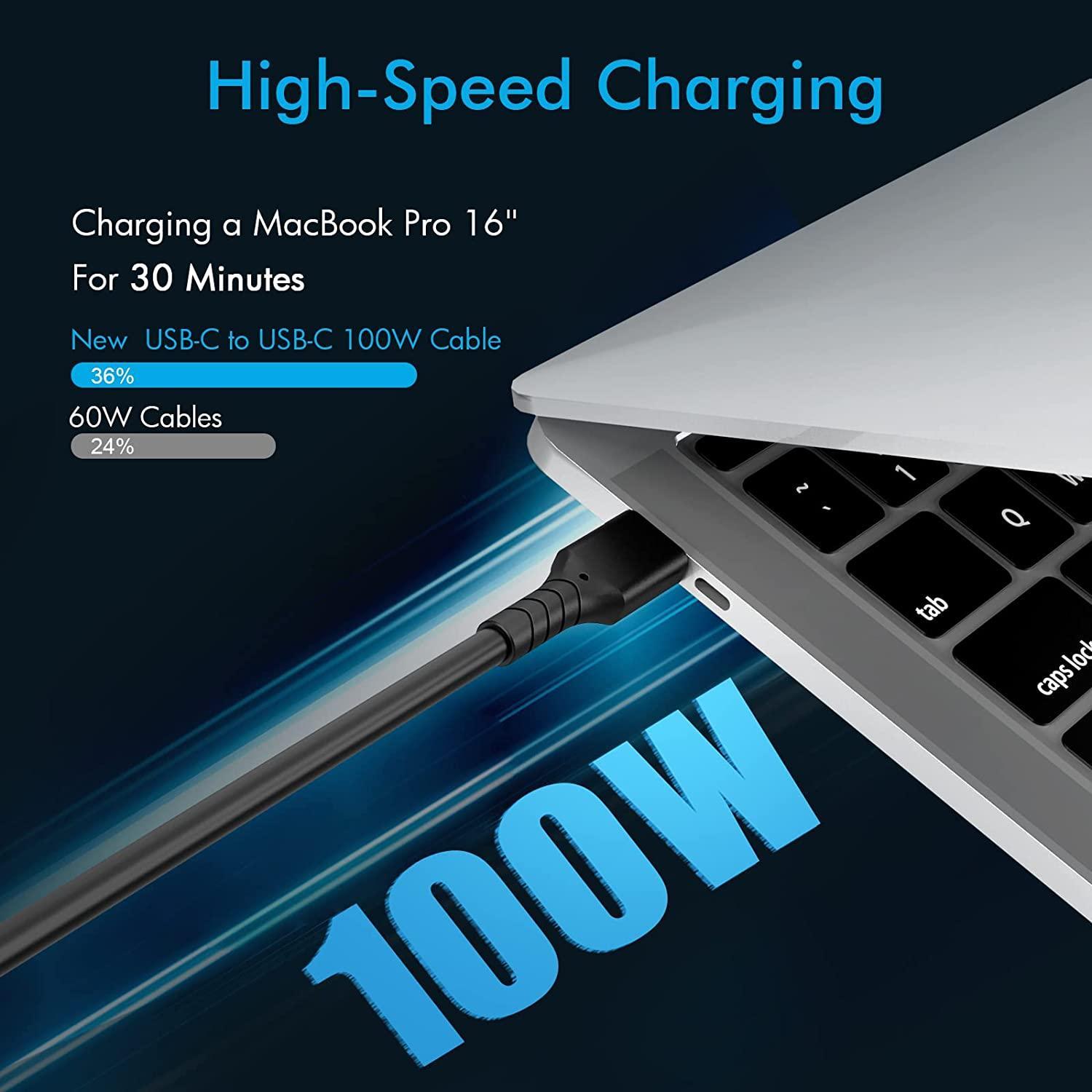 NÖRDIC 3m USB3.2 Gen2 SuperSpeed USB 10 Gbps USB-C til C PVC-kabel med strømforsyning 100W, 4K60Hz video og Emarker