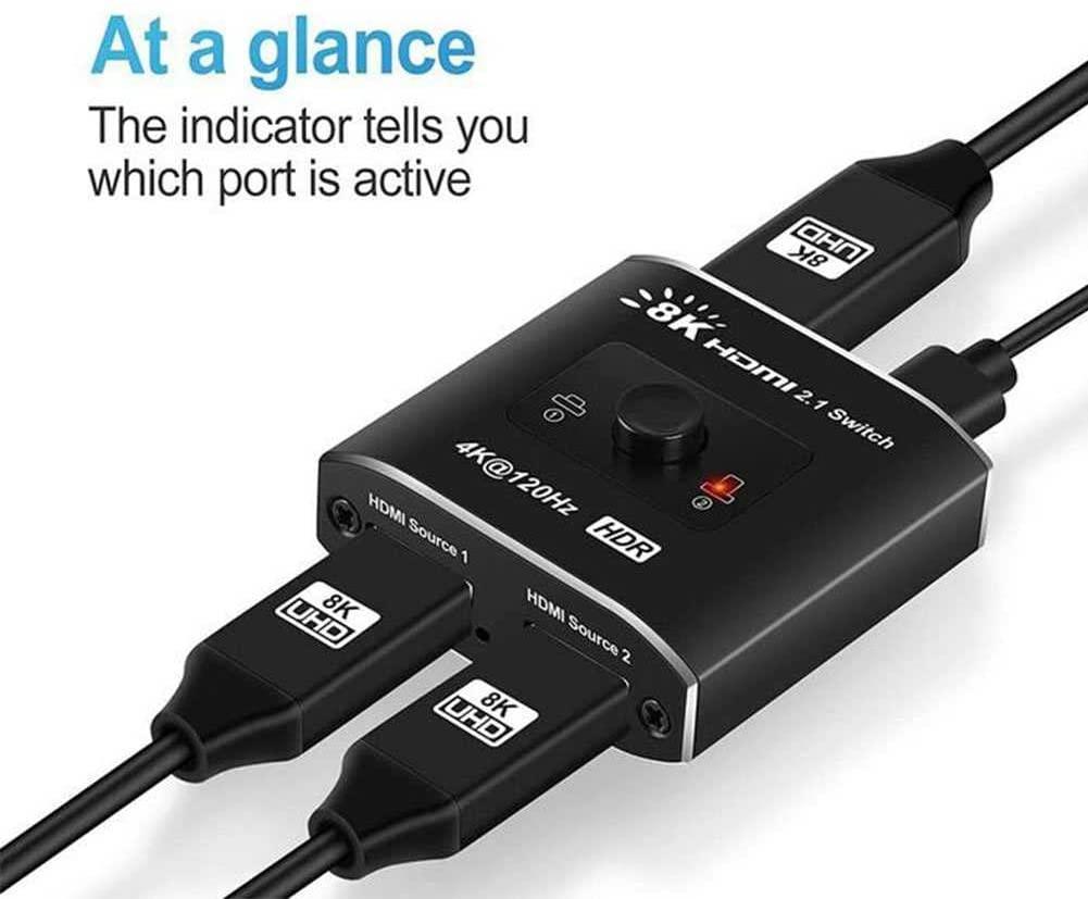 NÖRDIC 8K HDMI Switch 2 til 1 8K60Hz 4K120Hz