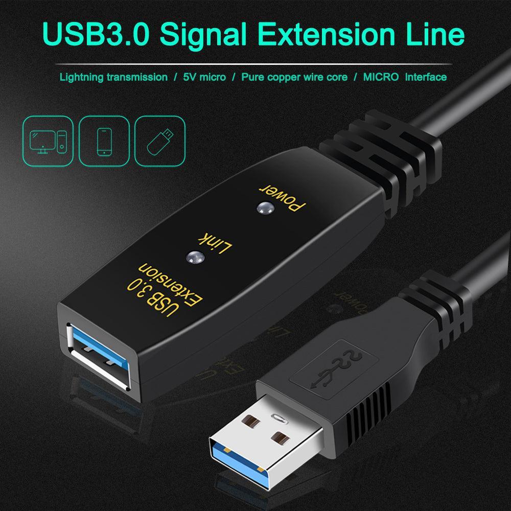 NÖRDIC Active 10M USB3.1 Forlengelseskabel 5GBPSEXtension USB En mann til Kvinne for Xbox, PS5, Oculus, Skriver, Skanner, PlayStation, VR