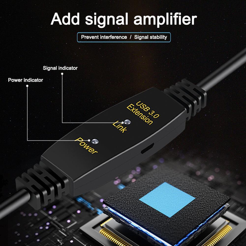 NÖRDIC Active 10M USB3.1 Forlengelseskabel 5GBPSEXtension USB En mann til Kvinne for Xbox, PS5, Oculus, Skriver, Skanner, PlayStation, VR