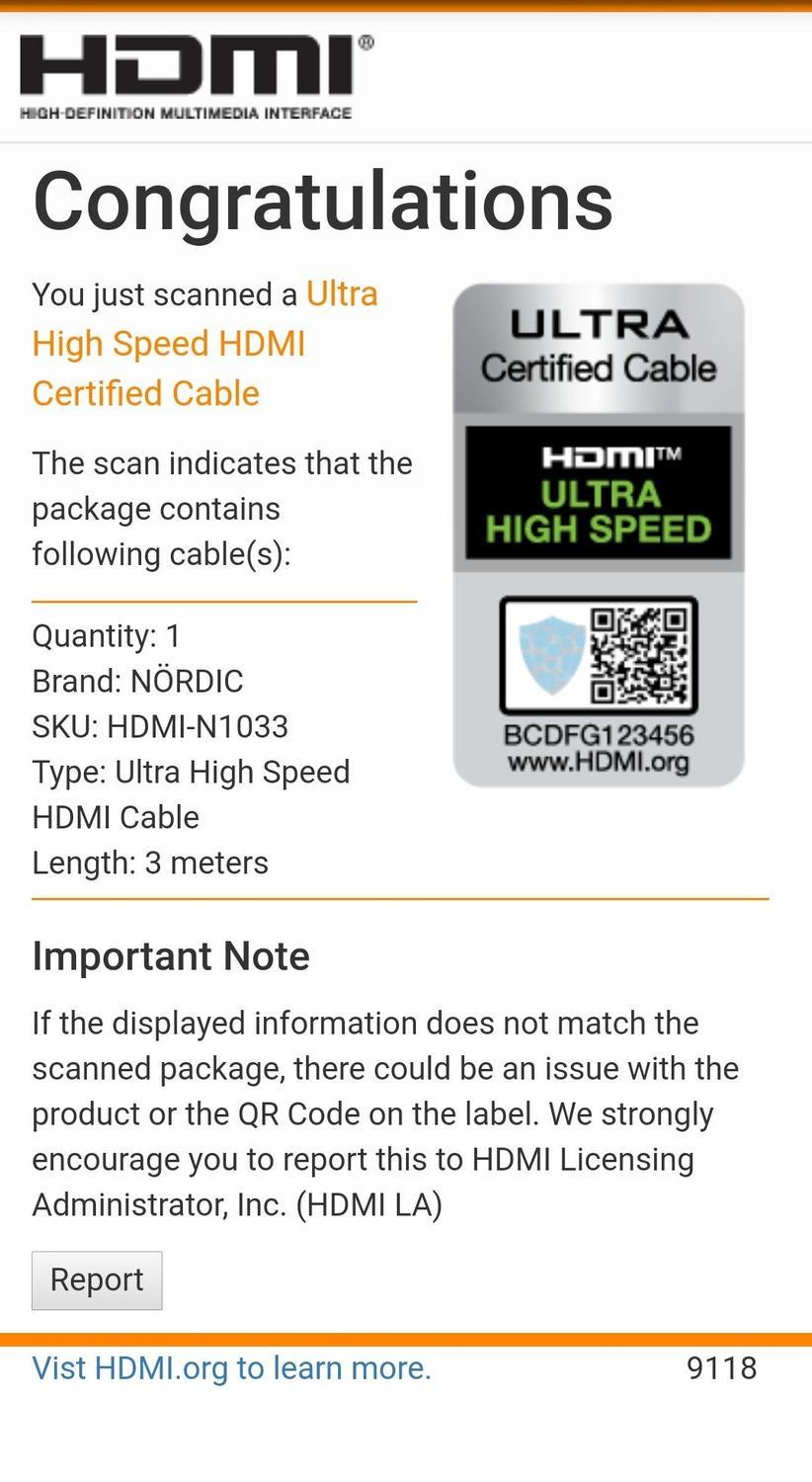 NÖRDIC CERTIFIED CABLE Certified 3M Ultra High Speed HDMI 2.1 8K 60Hz 4K 120Hz 48Gbps Dynamic HDR Earc VRR Nylon Flettet Kabel Forgylt