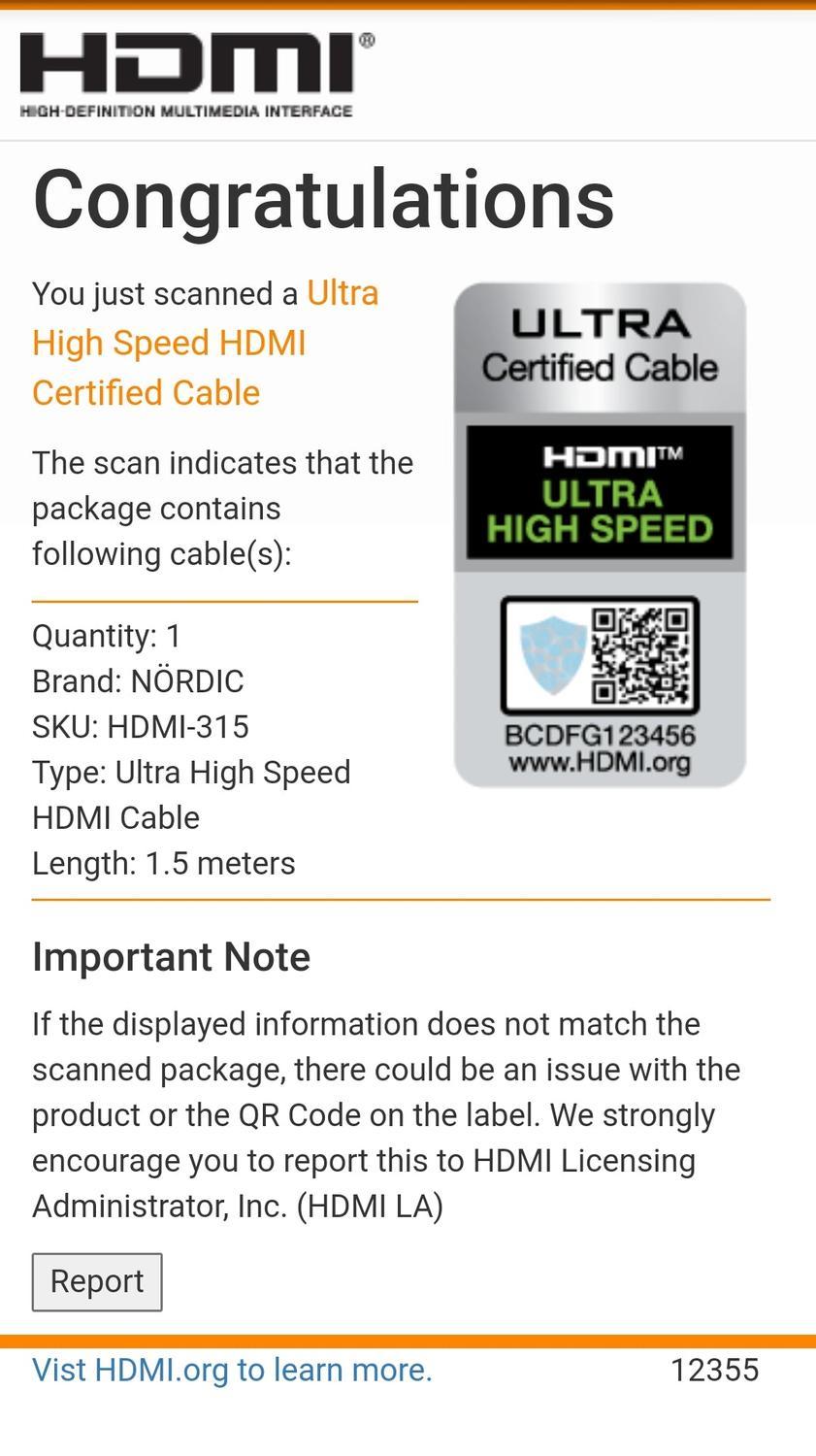 NÖRDIC CERTIFIED KABLER 1,5m Ultra High Speed HDMI2.1 8K 60Hz 4K 120Hz 48Gbps Dynamic HDR eARC VRR ekstra slitesterk nylonflettet kabel gullbelagt