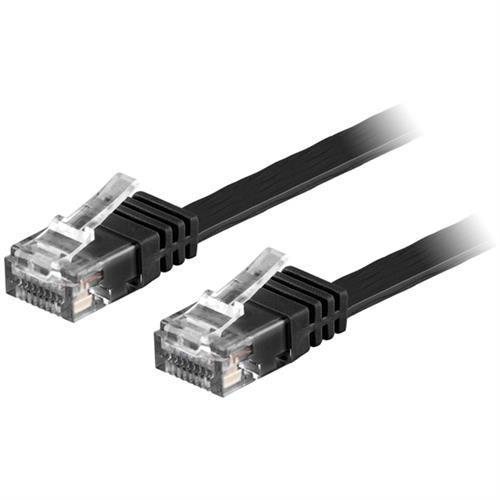 NÖRDIC Cat6 U / UTP Flat Network Cable 30cm 250MHz Båndbredde og 10Gbps Transfer Rate Black