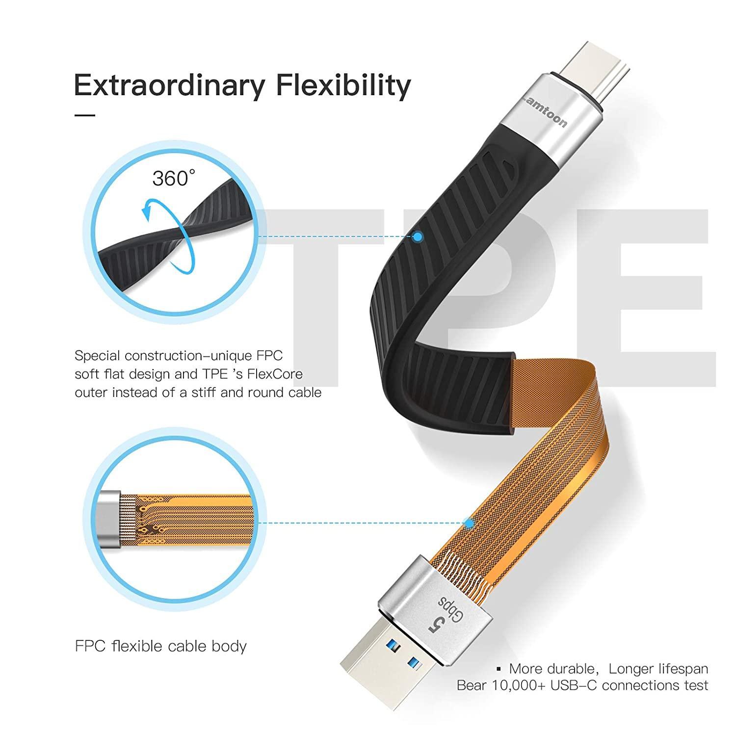 NÖRDIC Flat Adapter USB3.2 Gen1 USB-C til A 5Gbps 3A