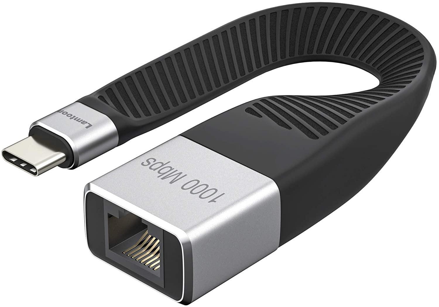 NÖRDIC Flat adapter USB-C til Giga Ethernet 10cm