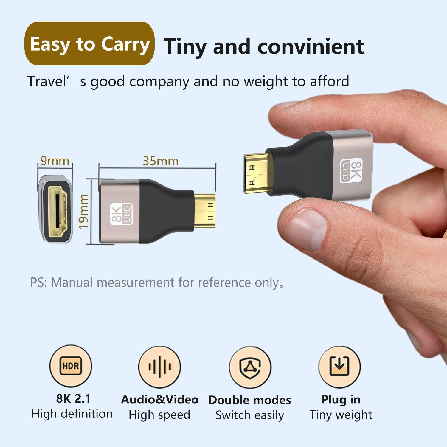 NÖRDIC HDMI 8K Adapter HDMI hunn til Mini HDMI hann