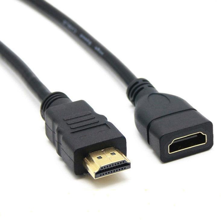 NÖRDIC HDMI Extension Cable 2M Mann til Kvinne Svart 4k 30Hz 10,2 Gbps HDMI 1.4 HDMI Høyhastighet med Ethernet